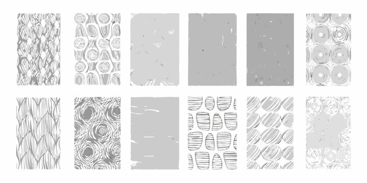 Collection of grayscale abstract textures arranged in a rectangular grid