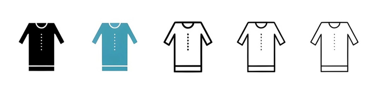 Kurta line icon set. Indian women kurti symbol for UI designs. Thin line customizable illustration. Contour symbol. Vector isolated outline drawing. Editable stroke