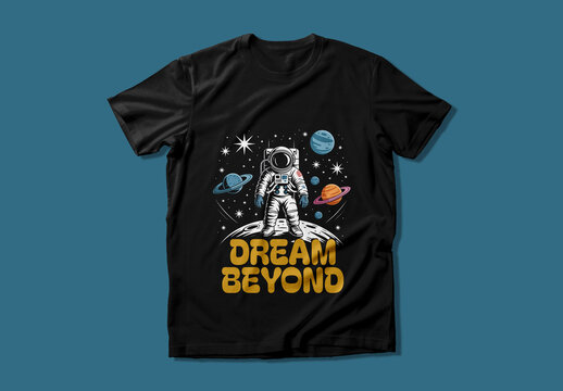 Dream Beyond Astronaut T Shirt Design Template