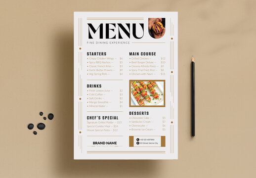 Food Menu Template Layout