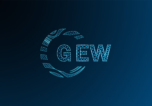 GEW low poly letter logo vector design. GEW lower poly logo design. GEW unique low poly logo design.