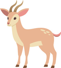 Fototapeta premium Cartoon Saiga Antelope Cute Exotic Animal with Large Unique Nose