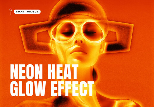 Neon Heat Glow Photo Effect Template