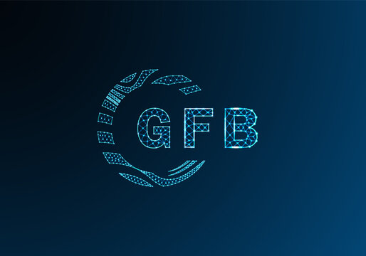 GFB low poly letter logo vector design. GFB lower poly logo design. GFB unique low poly logo design.