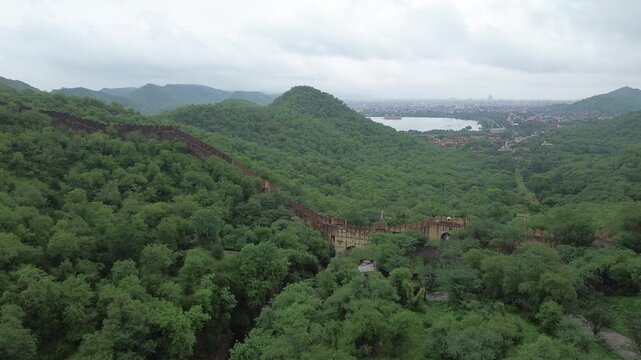 Jaipur in monsoon drone shots of amer fort and jal mahal