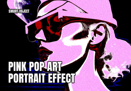 Pink Pop Art Portrait Effect Template