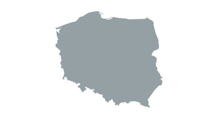 Obraz premium A grayscale outline depicts the geographic shape of poland showcasing its borders and coastline high quality professional detailed