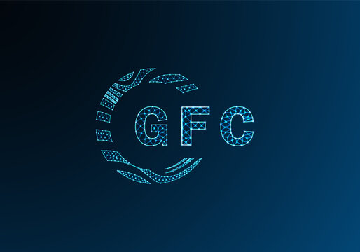 GFC low poly letter logo vector design. GFC lower poly logo design. GFC unique low poly logo design.