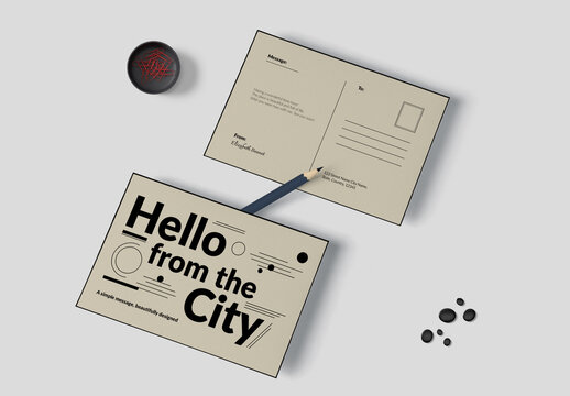 Travel Greeting Post Card Template Layout