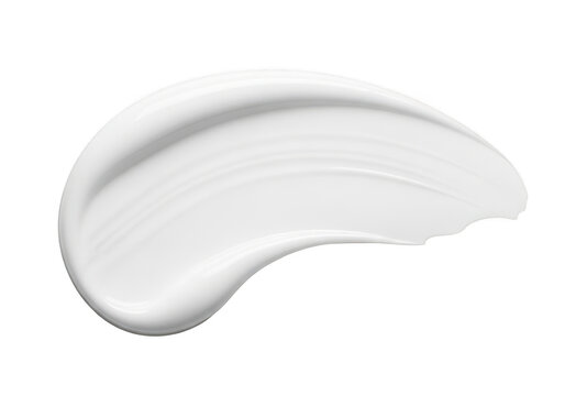 White cosmetic cream smear isolated on transparent background