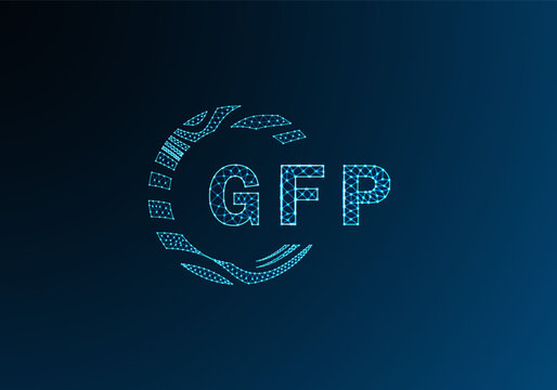 GFP low poly letter logo vector design. GFP lower poly logo design. GFP unique low poly logo design.