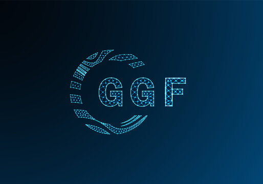 GGF low poly letter logo vector design. GGF lower poly logo design. GGF unique low poly logo design.