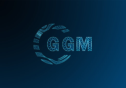 GGM low poly letter logo vector design. GGM lower poly logo design. GGM unique low poly logo design.