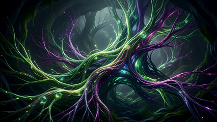 Fototapeta premium Smart Grid Neural Mesh for Utility Whitepaper Fortune 500 Investor Pitch Deck Organic Bioluminescent Generative Hero