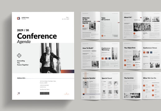 Conference Agenda Template Design Brochure Layout