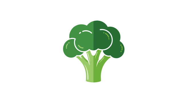 Healthy Green Broccoli Icon Vector Illustration Isolated on White Background
