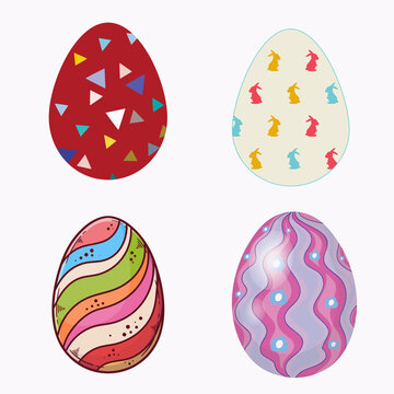 Colorful Easter Eggs Vector Collection