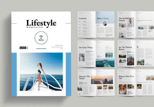 Lifestyle Magazine Template Design Layout