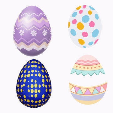 Colorful Pattern Easter Eggs Collection