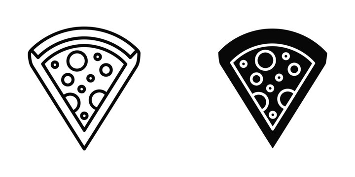 Comparison of a classic cheese pizza slice versus a black-themed variant slice illustration