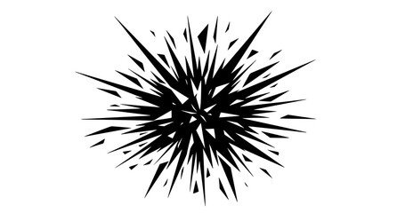 Naklejka premium Abstract black starburst a dynamic explosion of sharp jagged shapes on a white background