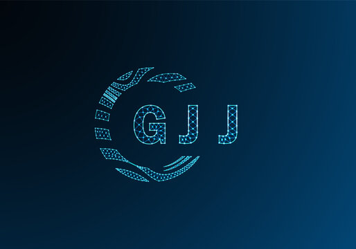 GJJ low poly letter logo vector design. GJJ lower poly logo design. GJJ unique low poly logo design.