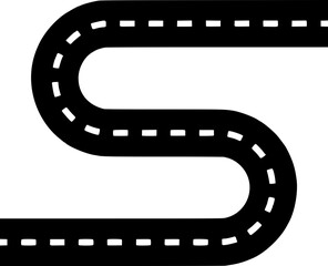 Fototapeta premium A winding road vector graphic on transparent background