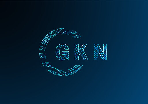 GKN low poly letter logo vector design. GKN lower poly logo design. GKN unique low poly logo design.