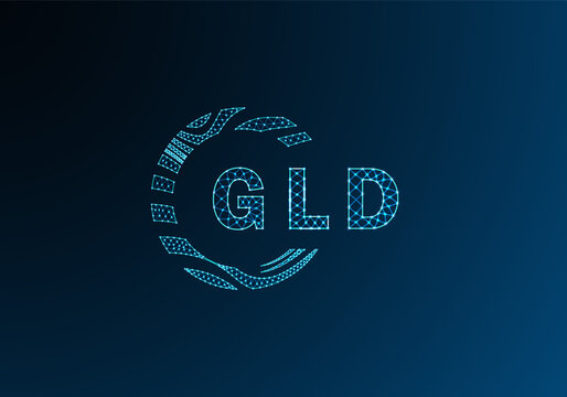 GLD low poly letter logo vector design. GLD lower poly logo design. GLD unique low poly logo design.