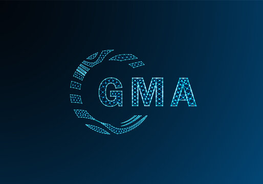 GMA low poly letter logo vector design. GMA lower poly logo design. GMA unique low poly logo design.