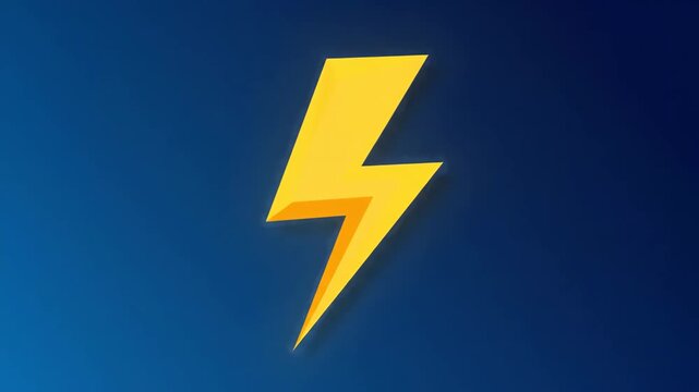 Glowing lightning bolt energy symbol animation