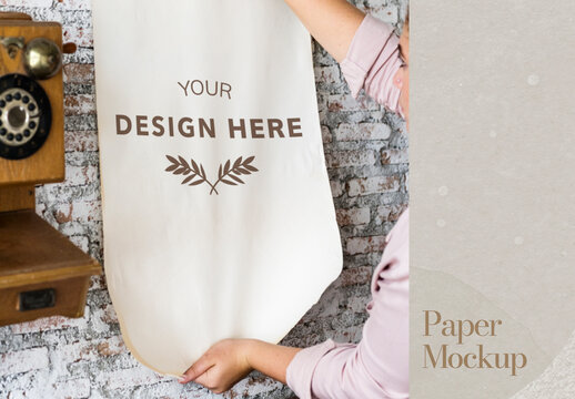 Customizable Vintage Paper Mockup PSD