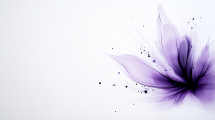 Fototapeta premium Abstract purple alcohol ink painting with fluid flow shapes and ethereal smoke textures on white background