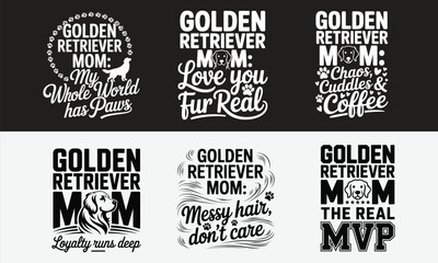 Obraz premium Golden retriever mom typography designs a collection of stylish quotes for dog lovers and proud mothers