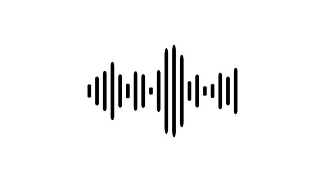 Glowing audio waveform spectrum animation. Alpha channel, spectrum audio animation, Wave form Audio isolate, background with alpha channel. Audio . 4k video