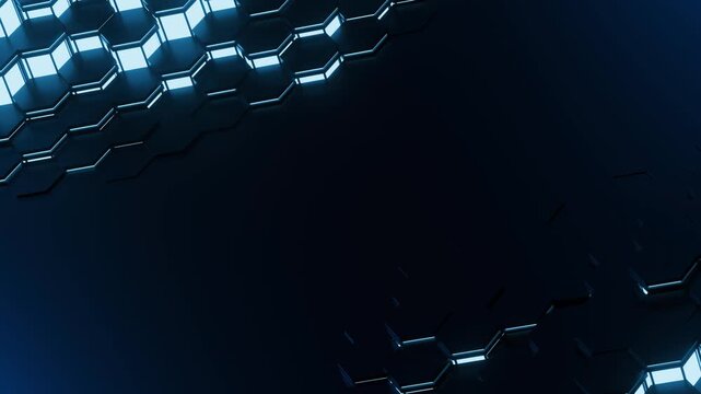 Abstract looping blue hexagonal background