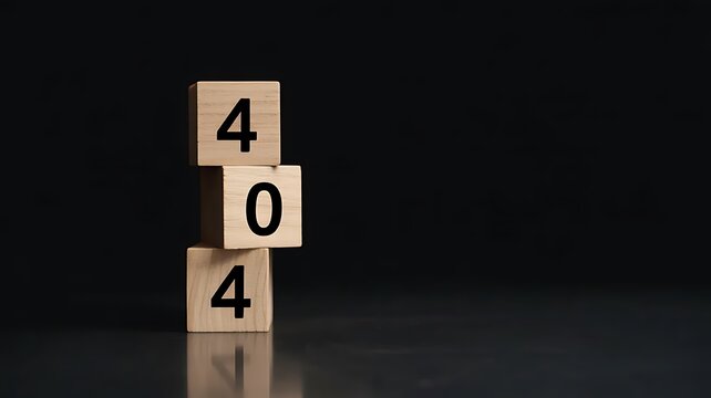 Creative 404 Error Page Design with Stacked Wooden Blocks