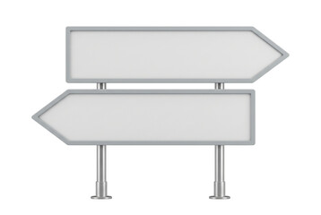 Fototapeta premium Blank metal directional sign isolated. Street wayfinding mockup.