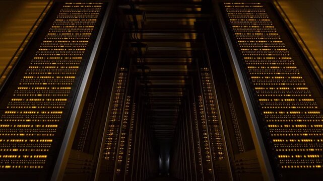 クラウドネットワークのために点灯し構築されるデータセンターのサーバーラック