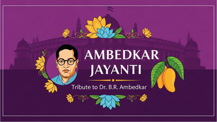Tribute to Dr B R Ambedkar on Jayanti with Floral Decorations © Stock Image Paradise