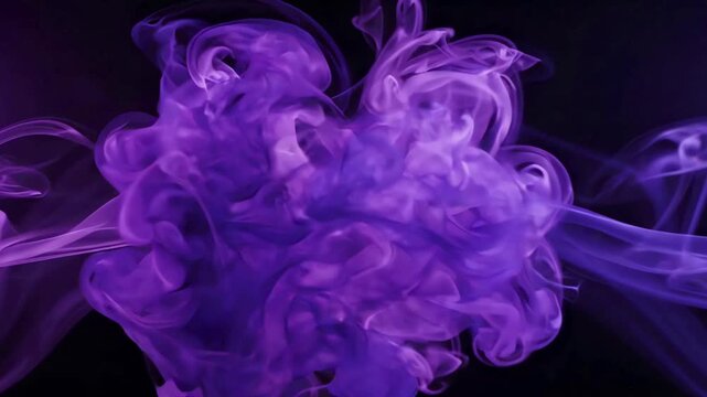 Purple Smoke Swirling In Dark Space With Abstract Wisps And Trails