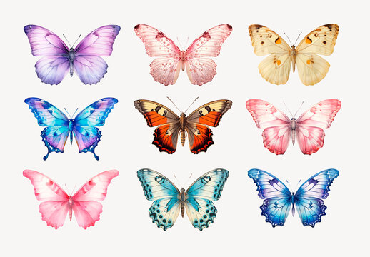 Colorful Butterfly Illustration Element Design Collection