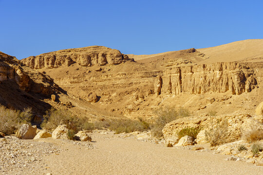 Desert landscape, inside Makhtesh (crater) Ramon