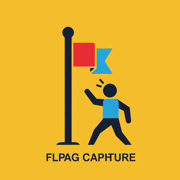 Capture the Flag Icon - Minimalist Concept for Goal Achievement, Business Success, and Gaming Victory