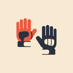 Obraz premium Pair of Sports Gloves Icon for Cycling, Gym Workout, and Fitness Flat Vector Illustration