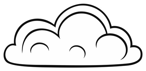 Fototapeta premium Cloud Outline Icon with a Cartoon Style for Weather Forecasts and Kids Books