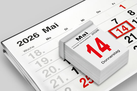 Deutscher Kalender 14. Mai  2026 Christi Himmelfahrt