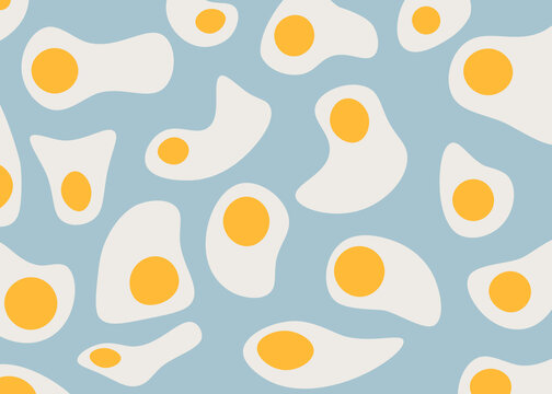 Abstract pastel pattern of scattered fried eggs
