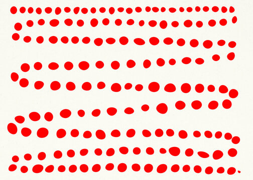 Abstract illustration of a winding red dotted path