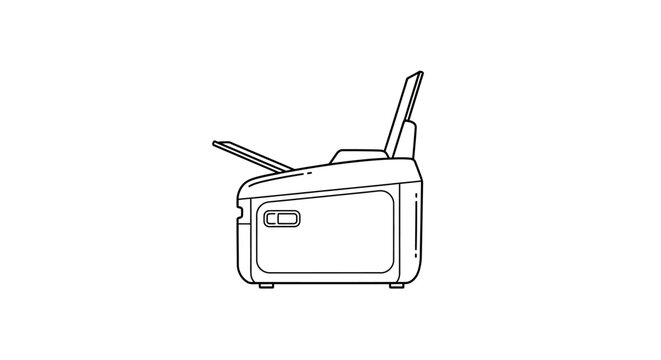 Minimalist Line Art Illustration of a Modern Desktop Printer